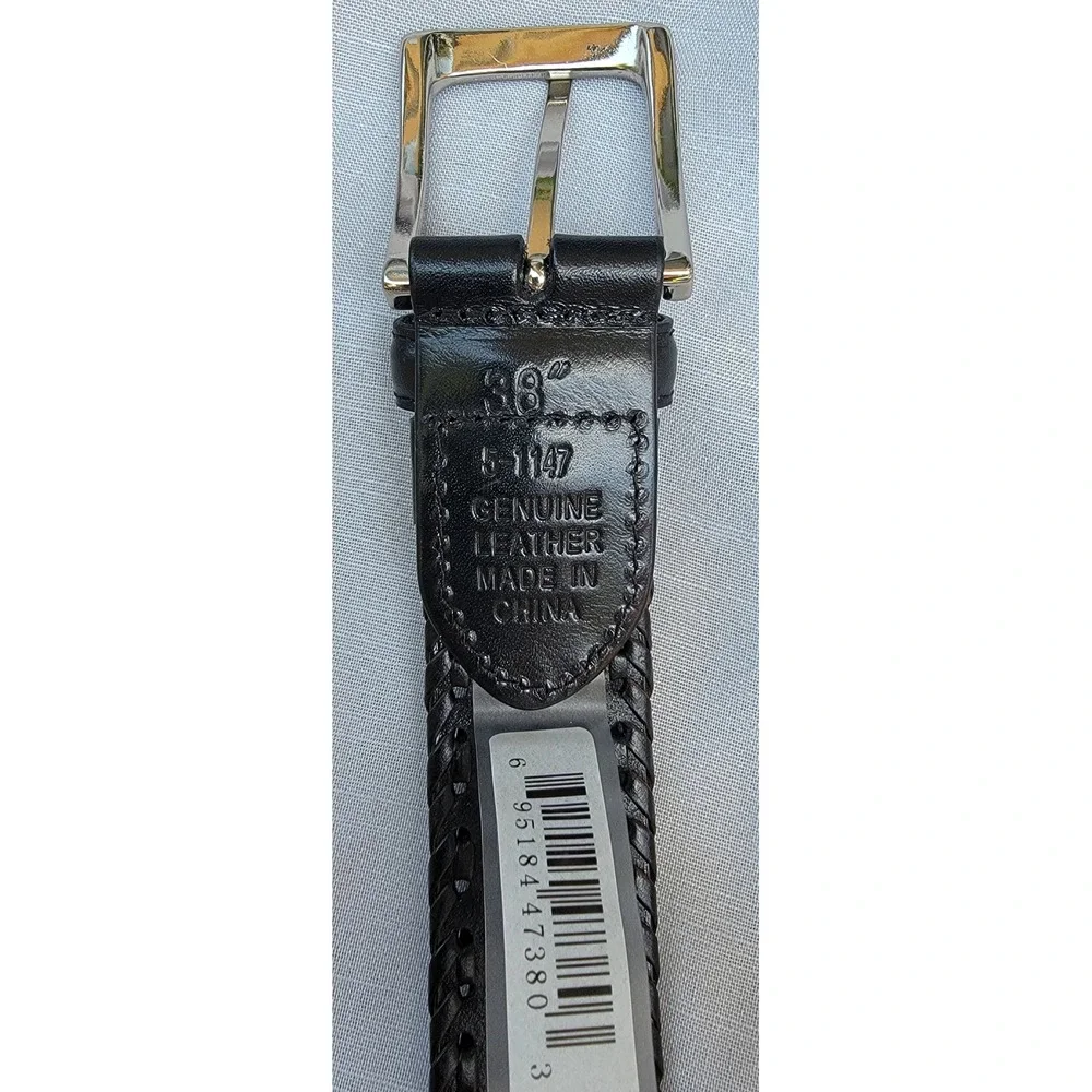 Genuine Leather Braided Belt 38